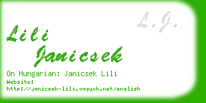 lili janicsek business card